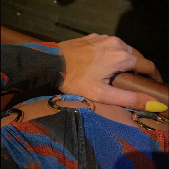 Louisa Ballou Heatwave Triple Ring Long Sleeve Mesh Mini Dress Size S - Picture 3 of 8